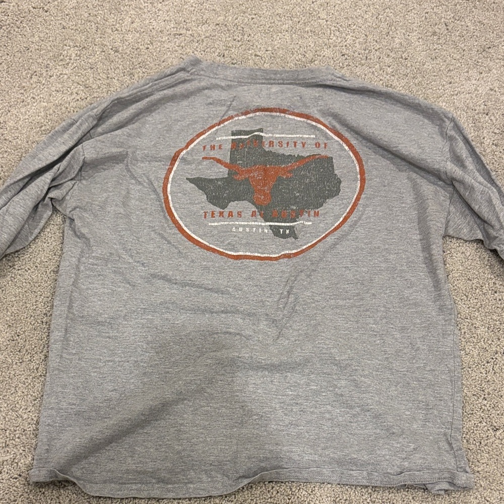 Gray Long Sleeve University T-Shirt